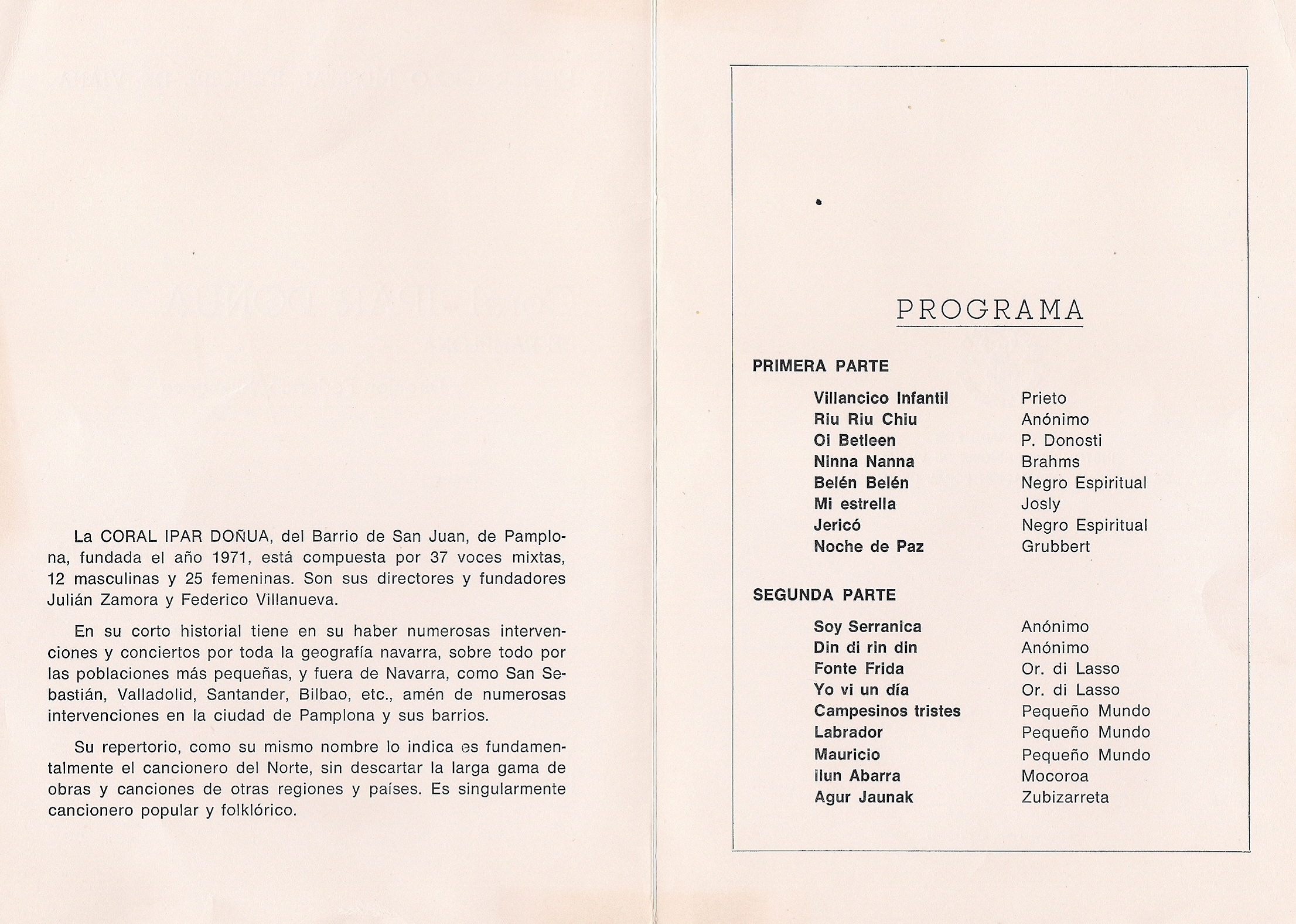 Año 1978. Barasoain. Programa.